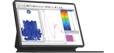 XSENSOR's High-Speed Impact System's software showing back pressure data in high resolution.